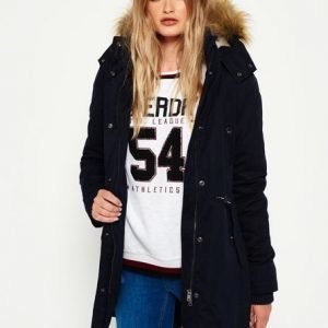 Superdry New Model Mikrokuituparkatakki Laivastonsininen