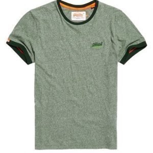 Superdry Orange Label Cali Ringer T-paita Vihreä