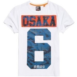 Superdry Osaka 6 Camo T-paita Valkoinen