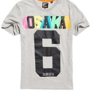 Superdry Osaka 6 Hyper T-paita Vaaleanharmaa