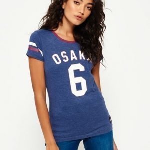 Superdry Osaka 6 Ringer T-paita Sininen