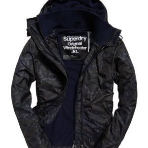 Superdry Painokuvioitu Hupullinen Arctic Tuulitakki Musta