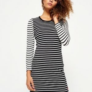 Superdry Pitkähihainen Raidallinen Mekko Musta