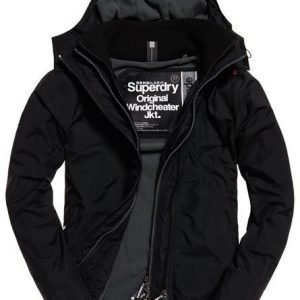 Superdry Pop Zip Arctic Windcheater Hupputakki Musta