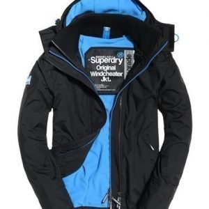 Superdry Pop Zip Arctic Windcheater Hupputakki Musta