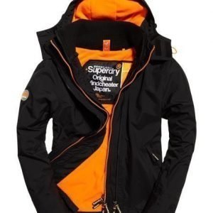 Superdry Pop Zip Arctic Windcheater Hupputakki Musta