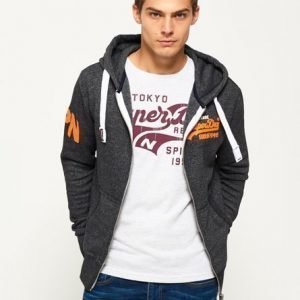 Superdry Premium Goods Vetoketjuhuppari Tummanharmaa