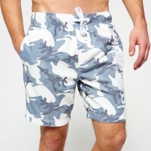 Superdry Premium Neo Camo Uimashortsit Vaaleanharmaa