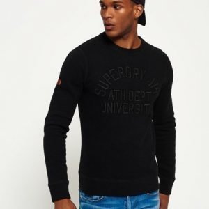 Superdry Pyöreäkauluksinen Applique Collegepaita Musta