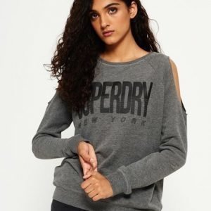 Superdry Pyöreäkauluksinen Cold Shoulder Neulepusero Harmaa