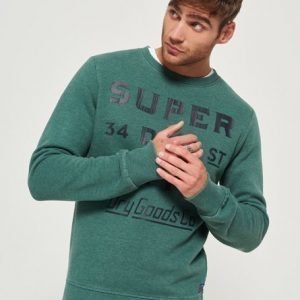 Superdry Pyöreäkauluksinen Industry Over Dyed Neulepusero Vihreä