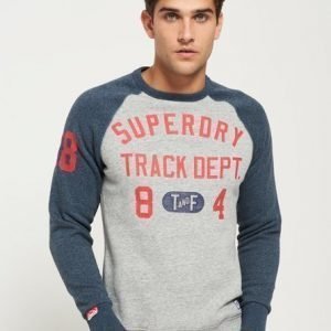 Superdry Pyöreäkauluksinen Trackster Baseball Neulepusero Harmaa