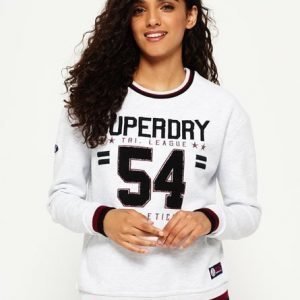 Superdry Pyöreäkauluksinen Tri League Relaxed Collegepaita Harmaa