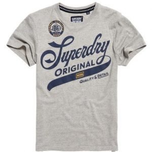 Superdry Quality And Detail T-paita Vaaleanharmaa