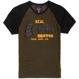 Superdry Raglanhihainen Vintage Logo T-paita Vihreä