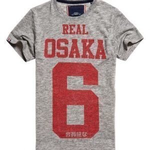 Superdry Real Osaka 6 T-paita Vaaleanharmaa