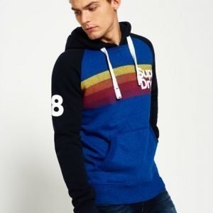 Superdry Retro Mountain Stripe Raglan Huppari Laivastonsininen