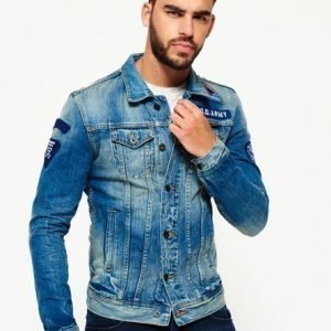 Superdry Rogue Patch Trucker Farkkutakki Sininen