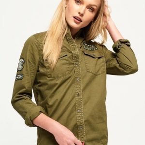 Superdry Rookie Patch Military Kauluspaita Vihreä