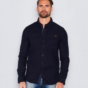 Superdry Roster Denim Shirt Indigo Heringbone