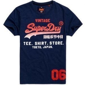 Superdry Shirt Shop Fade T-paita Laivastonsininen