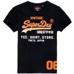 Superdry Shirt Shop Fade T-paita Musta