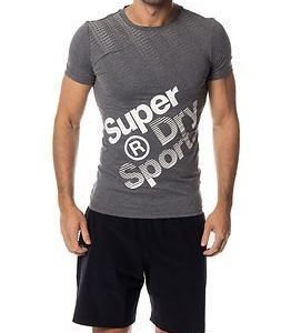 Superdry Sport Gym Base Sprint Runner Tee Grey Grit