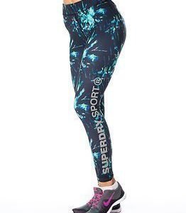 Superdry Sport Gym Logo Legging Electric Storm