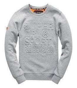 Superdry Sport Gym Tech Embosesed Crew Grey Grit