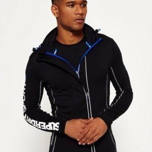 Superdry Sports Athletic Panel Vetoketjuhuppari Musta