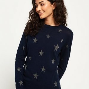 Superdry Star Jacquard Neulepusero Laivastonsininen