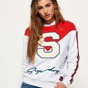 Superdry Statement Crew Collegepusero Vaaleanharmaa