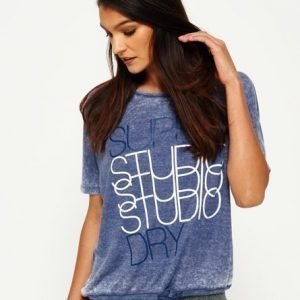 Superdry Studio Burnout Ribbipaita Laivastonsininen