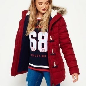 Superdry Tall Marl Toggle Puffle Takki Punainen