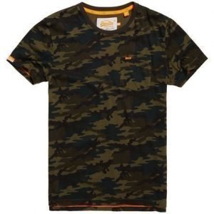 Superdry Taskullinen Orange Label Camo T-paita Ruskea