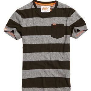 Superdry Taskullinen Orange Label Stripe T-paita Vihreä