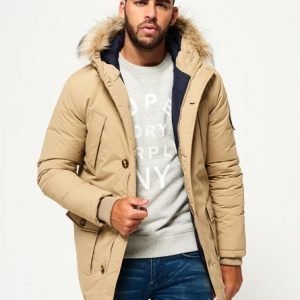 Superdry Tekoturkissomisteinen Everest Takki Beige