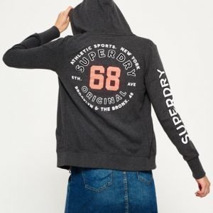 Superdry Terry Towelling Vetoketjuhuppari Harmaa