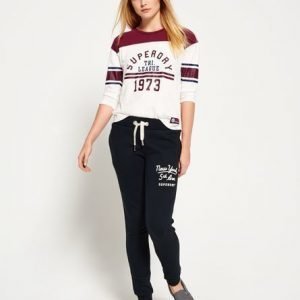 Superdry Tiukat Applikoidut Nilkkaresorilliset Collegehousut Musta