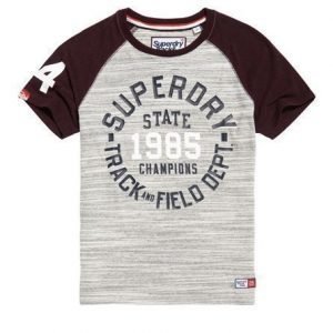 Superdry Trackster Baseball T-paita Vaaleanharmaa