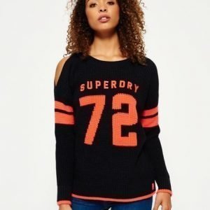 Superdry Varsity Cold Shoulder Neulepusero Tummanharmaa