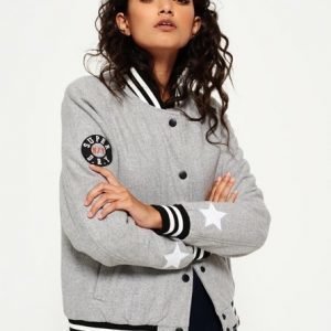 Superdry Varsity Pilottitakki Vaaleanharmaa