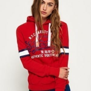 Superdry Varsity Washed Huppari Punainen