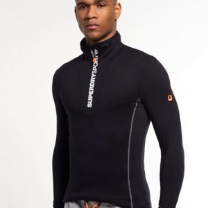 Superdry Vetoketjullinen Gym Sport Runner Henleypusero Musta