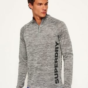 Superdry Vetoketjullinen Sports Active Henleypusero Vaaleanharmaa