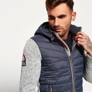 Superdry Vetoketjullinen Storm Hybridihuppari Vaaleanharmaa