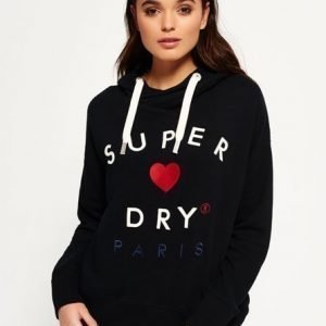 Superdry Väljä Applikoitu Huppari Musta