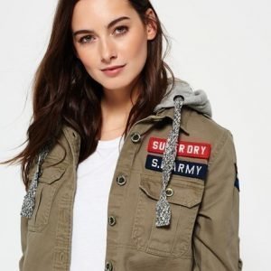 Superdry Washed Twill Military Paita Vihreä