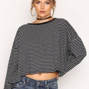 T By Alexander Wang L / S Drop Shoulder Tee Pitkähihainen Paita Stripes