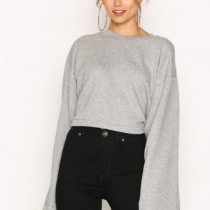 T By Alexander Wang Tie-Back L / S Crop Sweatshirt Svetari Heather Grey